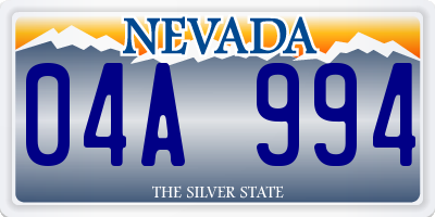 NV license plate 04A994