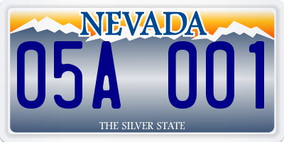 NV license plate 05A001