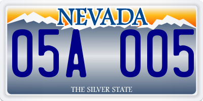 NV license plate 05A005