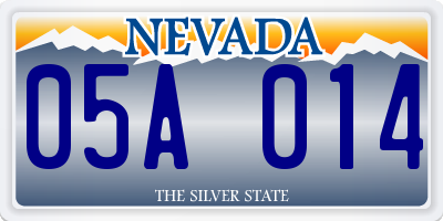 NV license plate 05A014