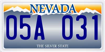 NV license plate 05A031