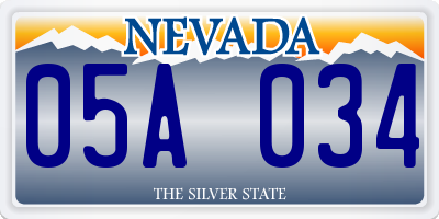 NV license plate 05A034