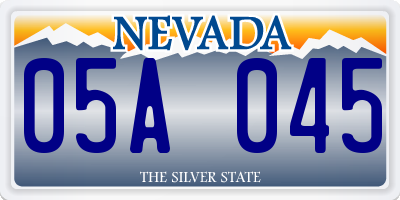 NV license plate 05A045