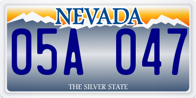 NV license plate 05A047