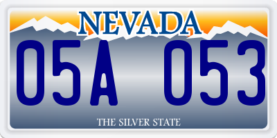 NV license plate 05A053