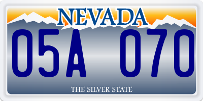 NV license plate 05A070