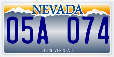 NV license plate 05A074