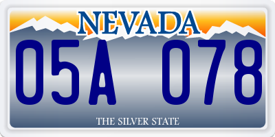 NV license plate 05A078