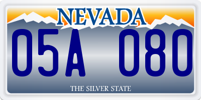 NV license plate 05A080