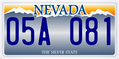 NV license plate 05A081