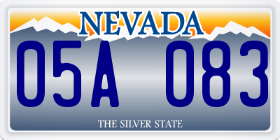 NV license plate 05A083