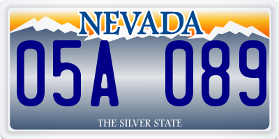 NV license plate 05A089