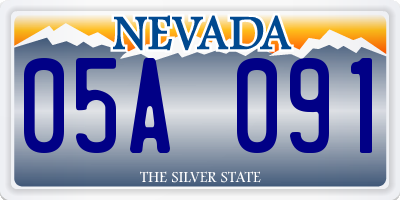 NV license plate 05A091