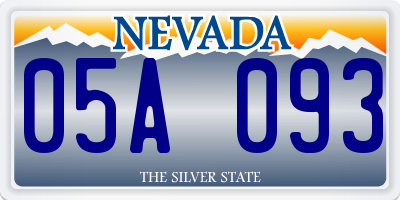 NV license plate 05A093