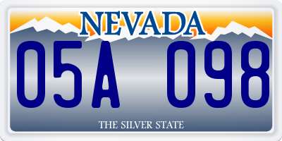 NV license plate 05A098
