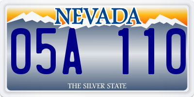 NV license plate 05A110