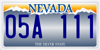 NV license plate 05A111