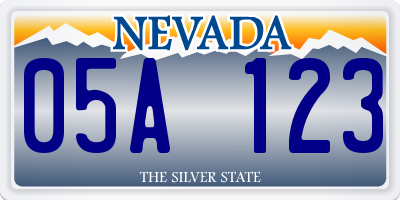 NV license plate 05A123