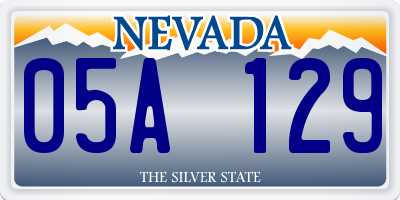 NV license plate 05A129