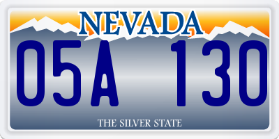 NV license plate 05A130