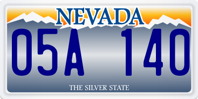 NV license plate 05A140