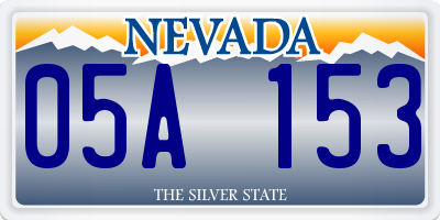 NV license plate 05A153