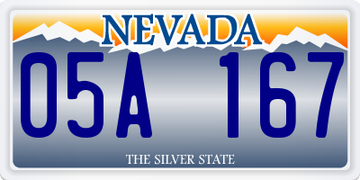 NV license plate 05A167
