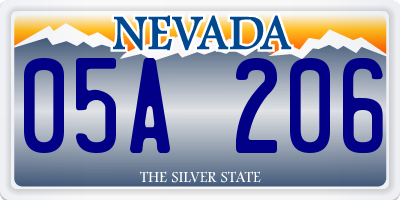 NV license plate 05A206