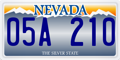 NV license plate 05A210