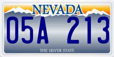 NV license plate 05A213