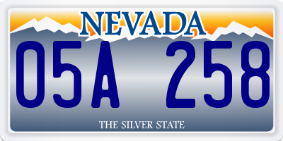 NV license plate 05A258