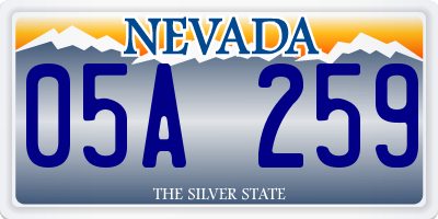 NV license plate 05A259