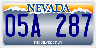 NV license plate 05A287