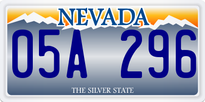 NV license plate 05A296