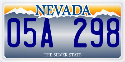 NV license plate 05A298
