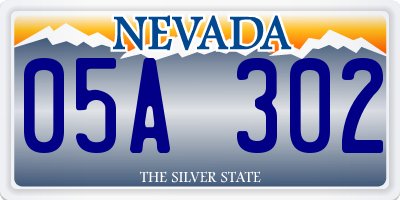 NV license plate 05A302