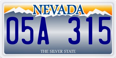 NV license plate 05A315