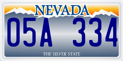 NV license plate 05A334