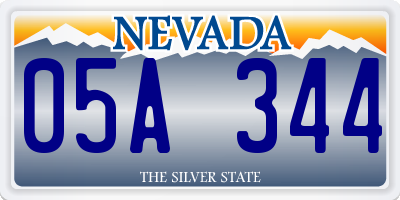 NV license plate 05A344