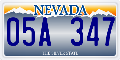 NV license plate 05A347
