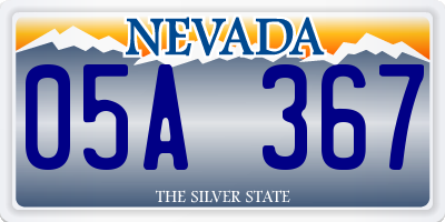 NV license plate 05A367