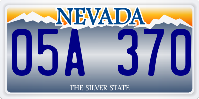 NV license plate 05A370