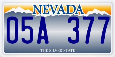 NV license plate 05A377