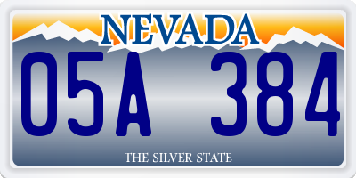 NV license plate 05A384