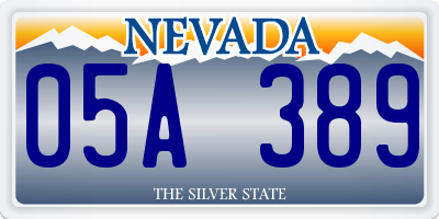 NV license plate 05A389
