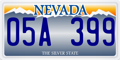 NV license plate 05A399