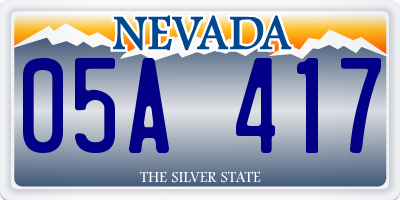 NV license plate 05A417