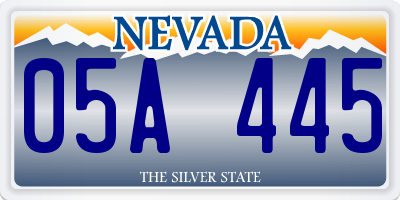 NV license plate 05A445