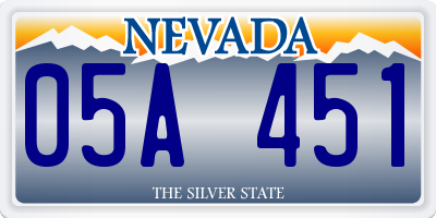 NV license plate 05A451