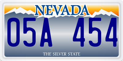 NV license plate 05A454